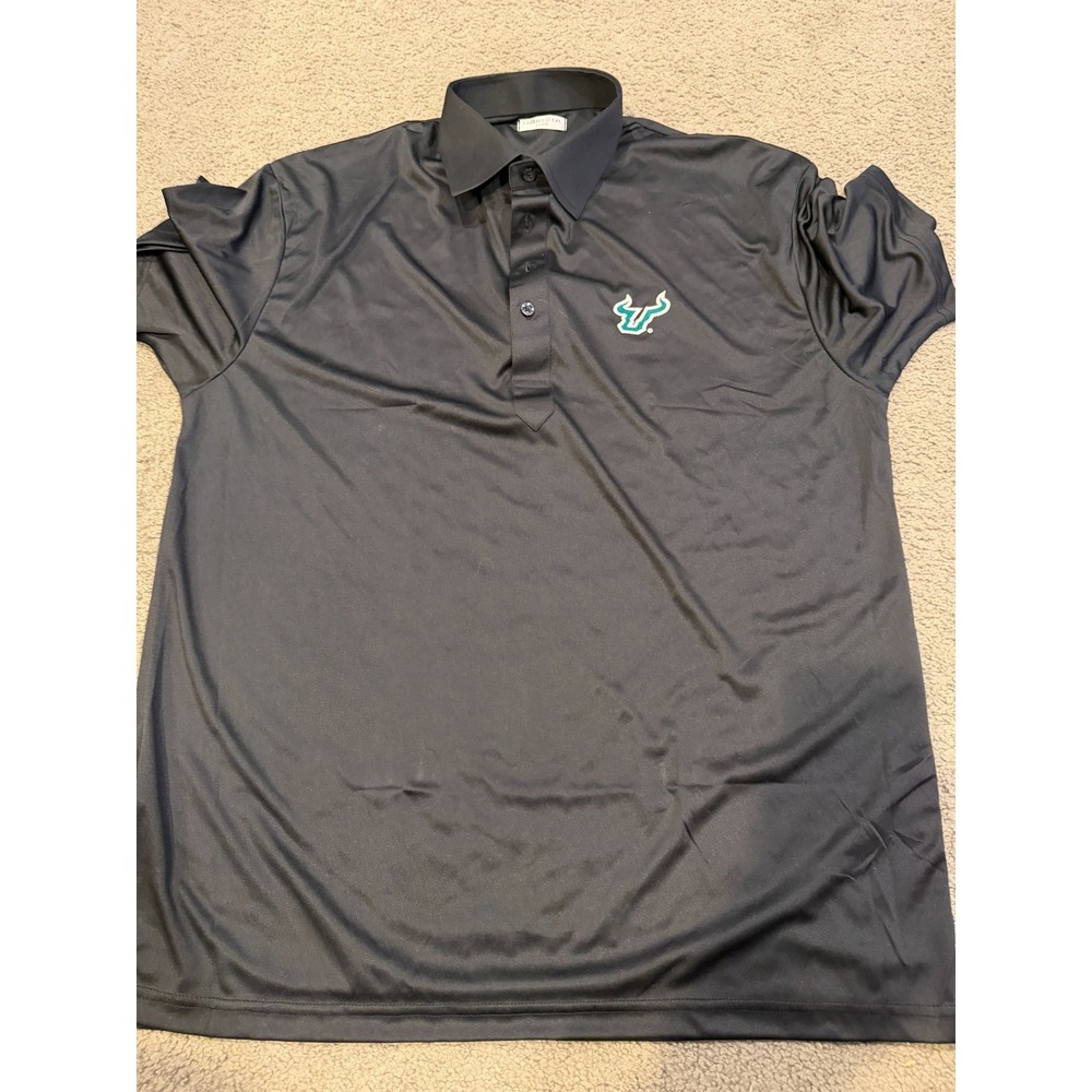 Collars And Co Mens Short Sleeve Polo USF Black Mens Size XL